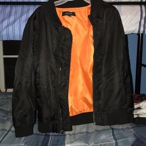 Black and Orange bomber jacket